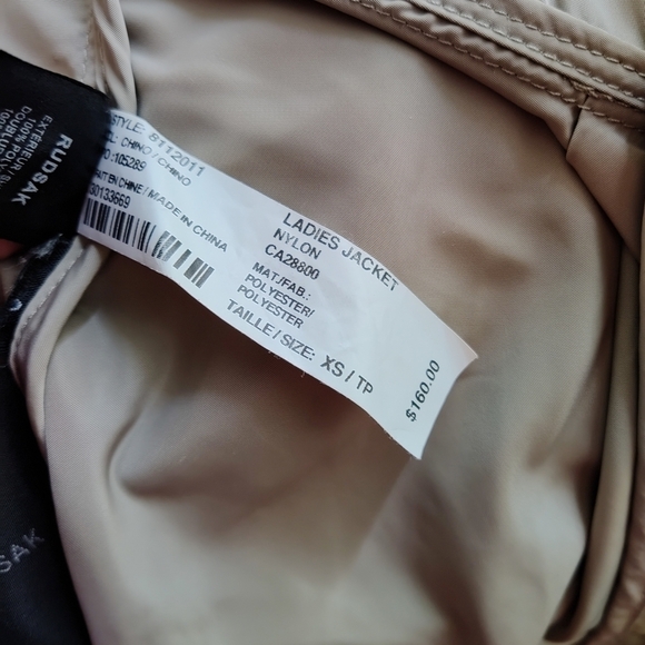 RUDSAK Tan Chino Nylon Trench Jacket XS - Picture 9 of 10